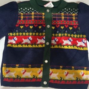Vintage girls 4T Scotty dog cardigan EUC 💕 this sweater cardigan is beautiful